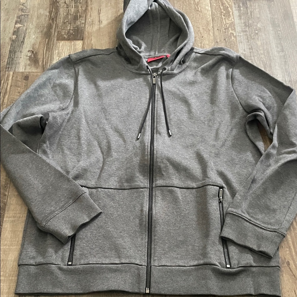 HUGO Men's Charcoal Zip-Up Sweatshirt XXL